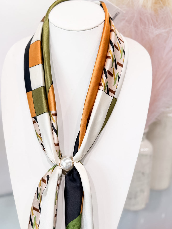 Pearl Magnetic Scarf - Olive