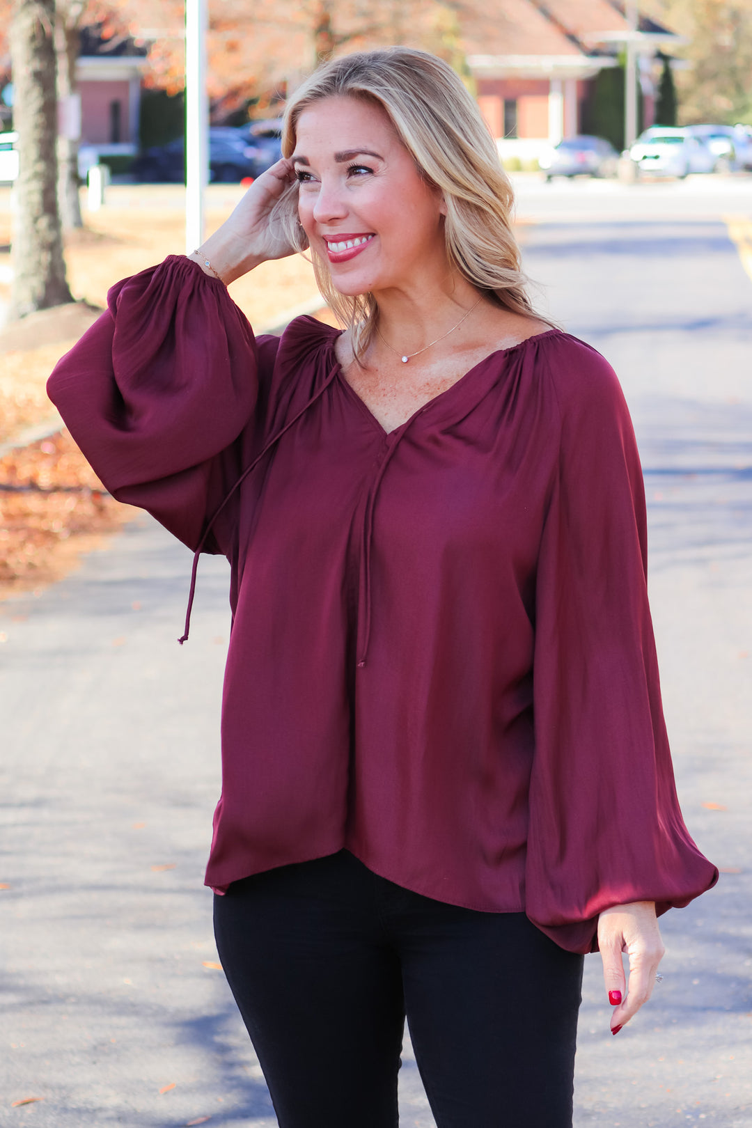 Satin Blouse - Vino