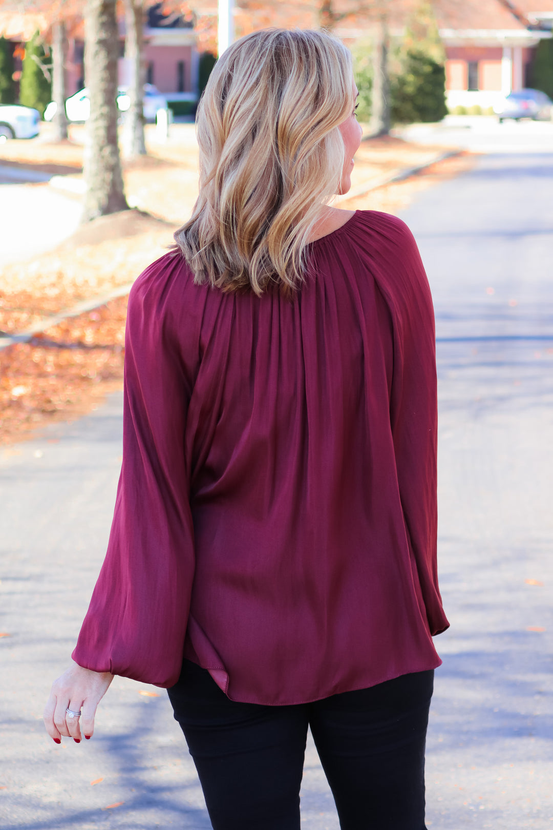 Satin Blouse - Vino