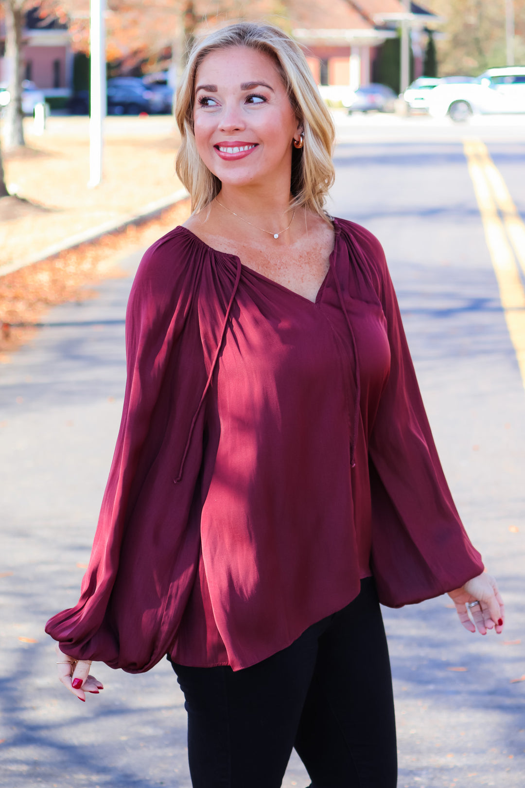 Satin Blouse - Vino