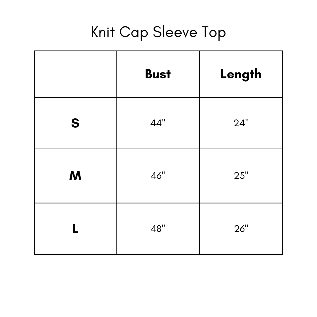 Knit Cap Sleeve Top - Light Blue