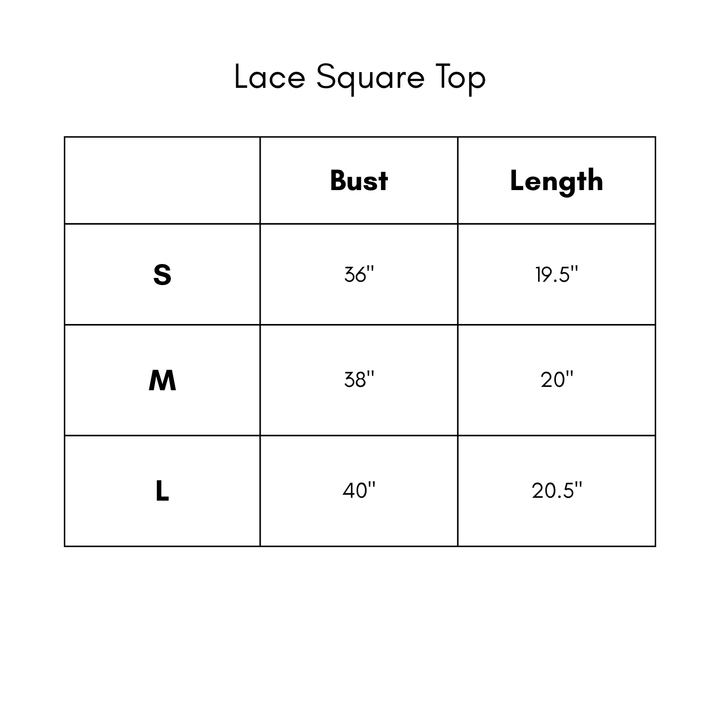 Lace Square Top - Black