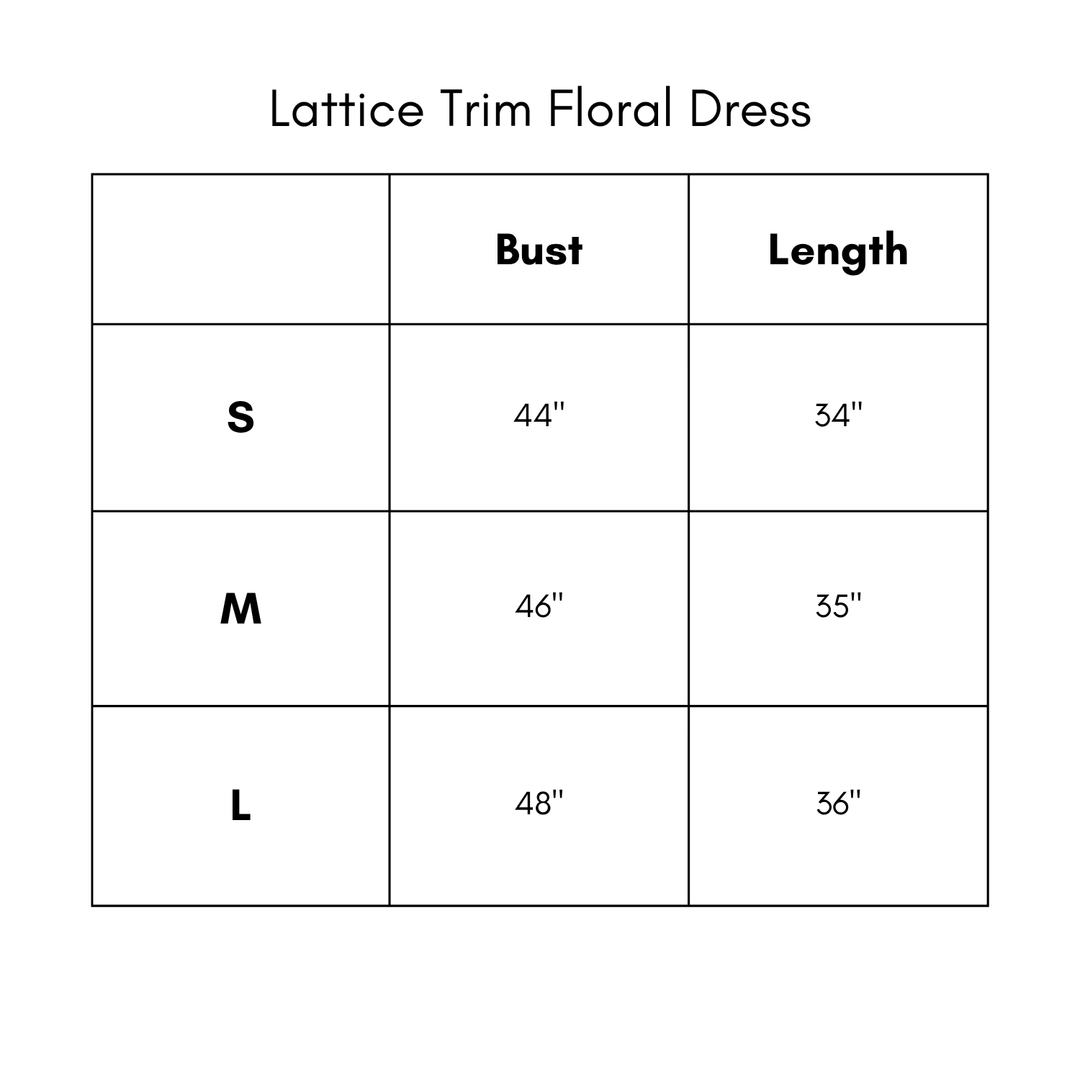Lattice Trim Floral Dress