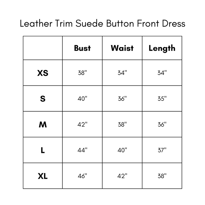 Leather Trim Suede Button Front Dress - Brown