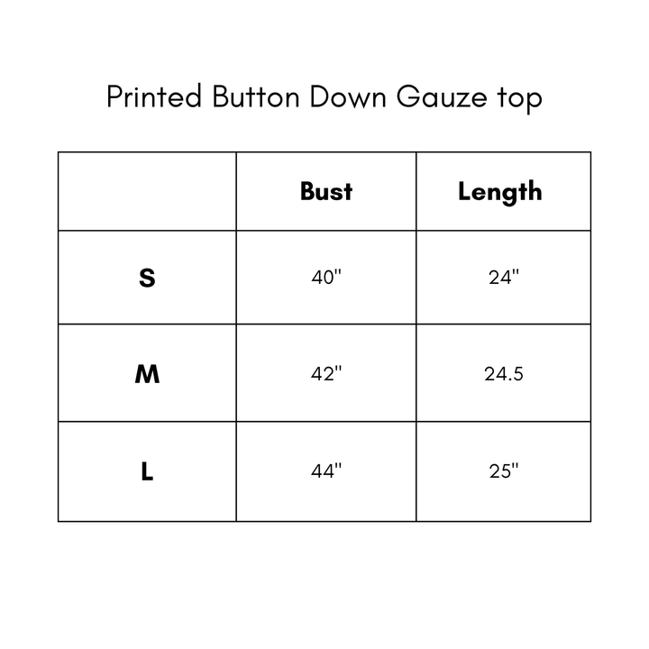 Printed Button Down Gauze Top