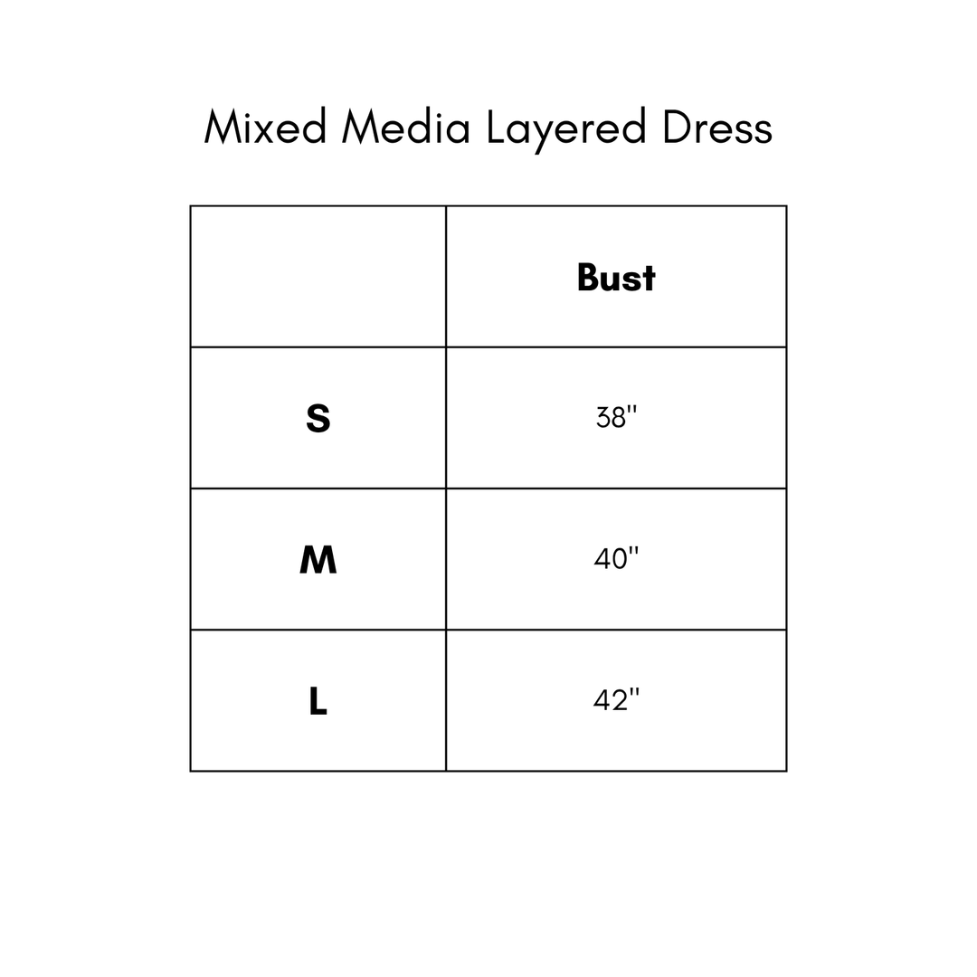 Mixed Media Layered Dress - Ecru/Brown