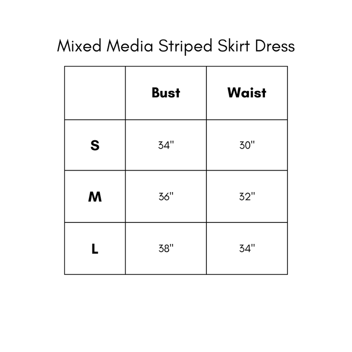 Mixed Media Striped Skirt Dress - Brown