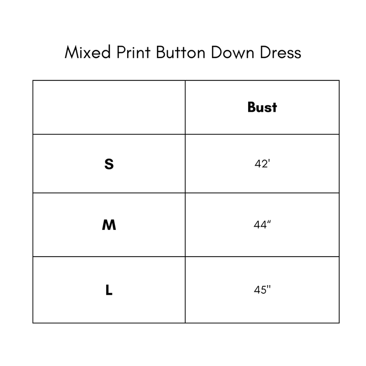 Mixed Print Button Down Dress