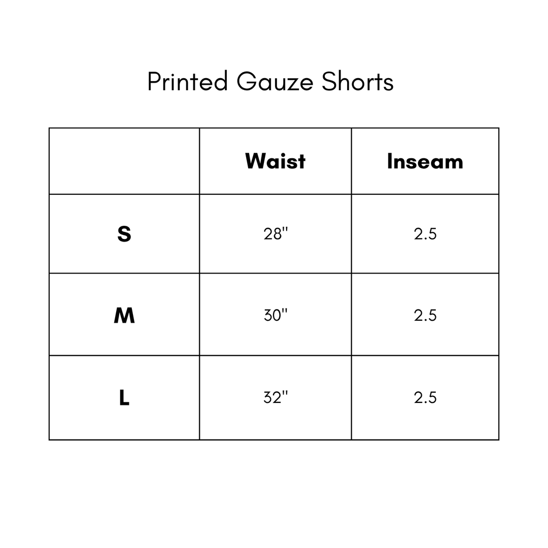 Printed Gauze Shorts
