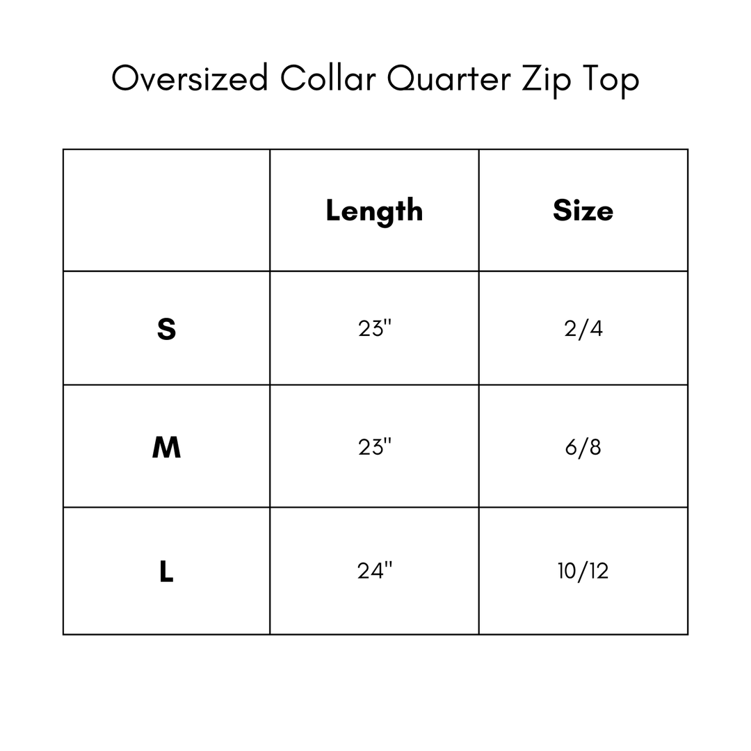 Oversized Collar Quarter Zip Top - Light Blue