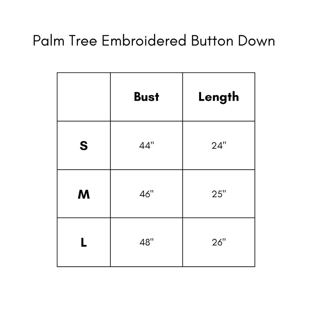 Palm Tree Embroidered Button Down