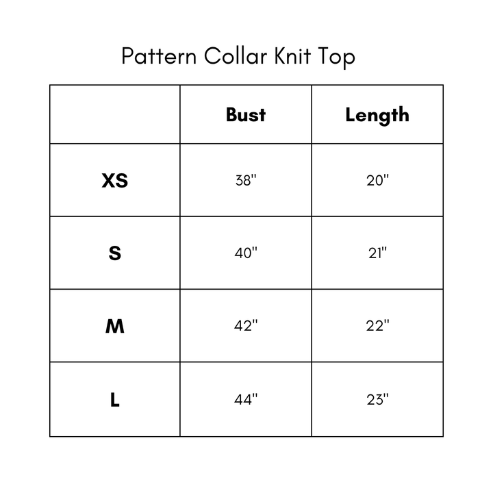 Pattern Collar Knit Top - Cream