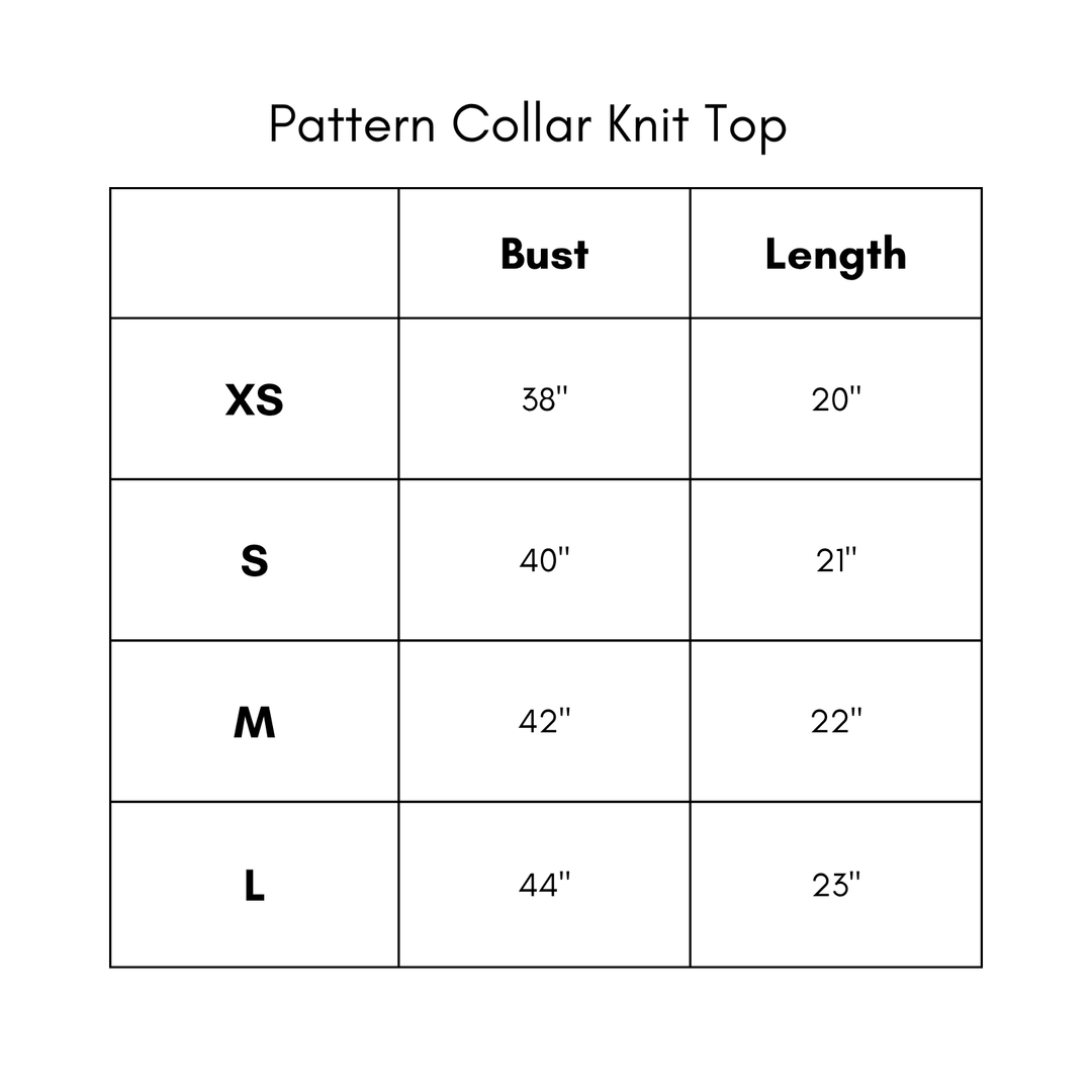 Pattern Collar Knit Top - Camel