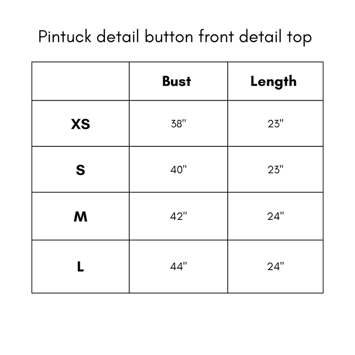 Pintuck Detail Button Front Top - White