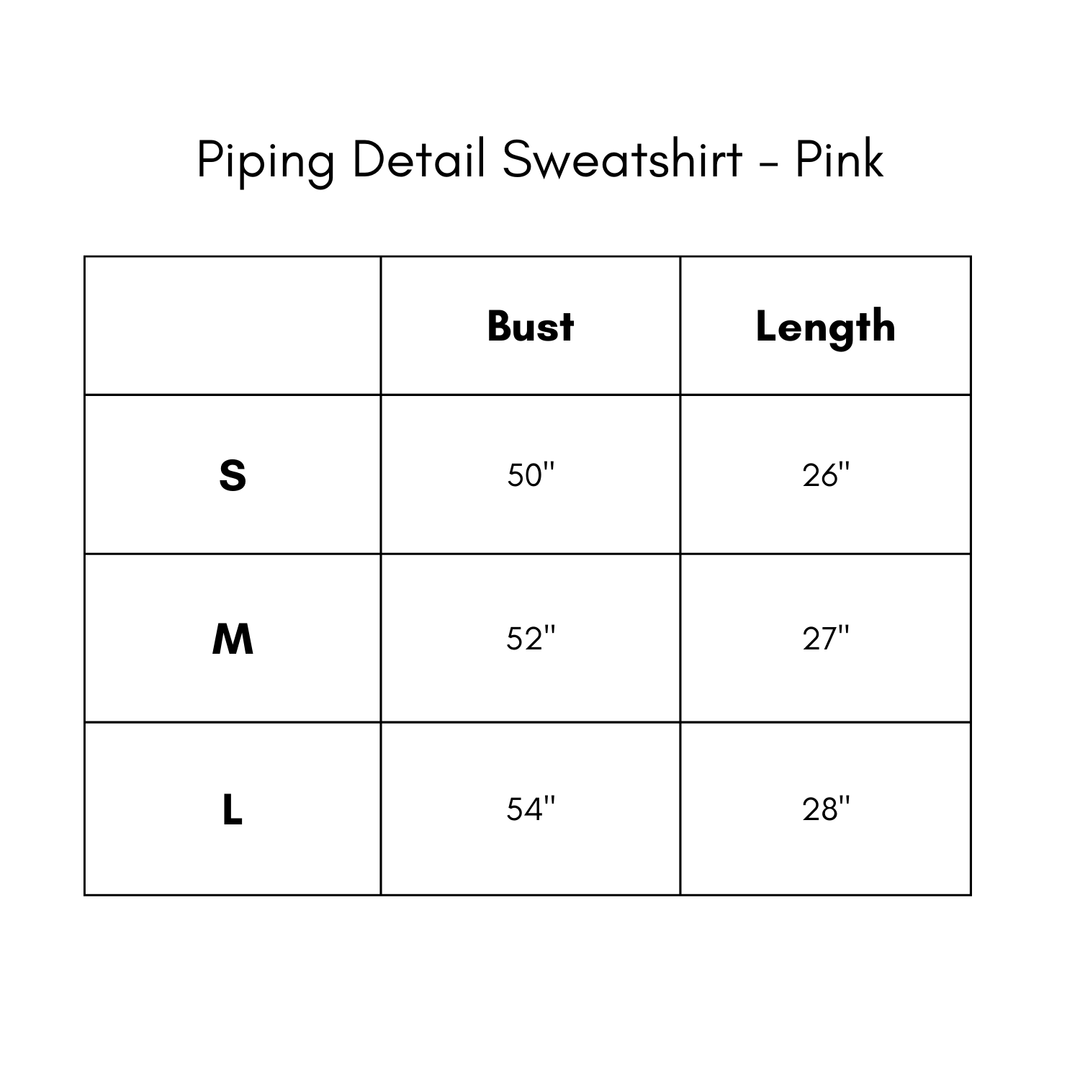 Piping Detail Sweatshirt - Pink