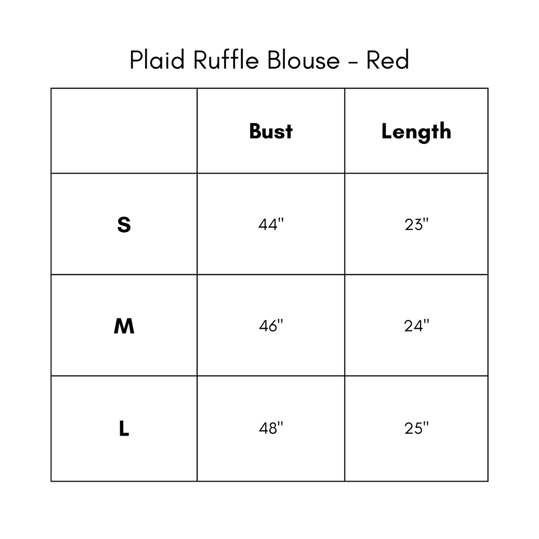 Plaid Ruffle Blouse - Red