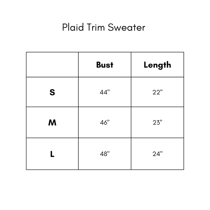 Plaid Trim Sweater - Navy