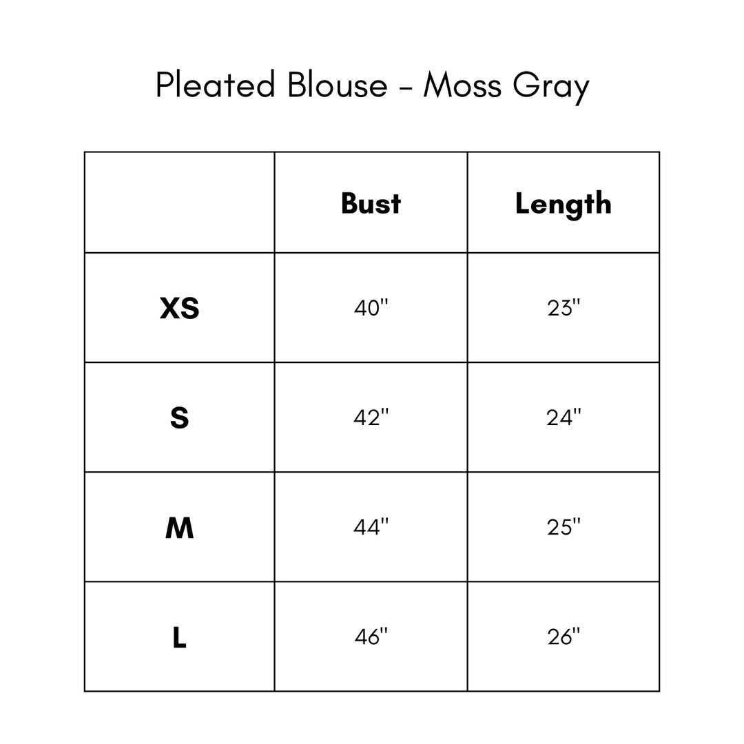 Pleated Blouse - Moss Gray