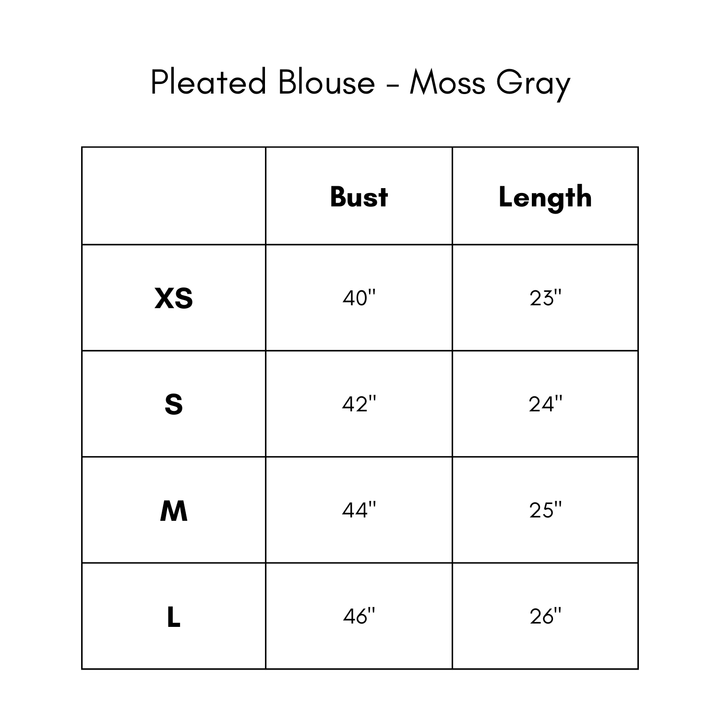 Pleated Blouse - Moss Gray