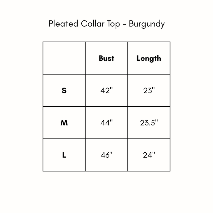Pleated Collar Top - Burgundy