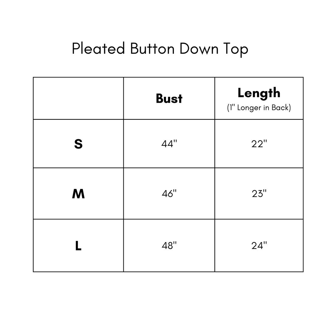 Pleated Button Down Top - White