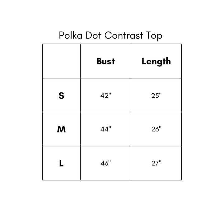 Polka Dot Contrast Top - Brown