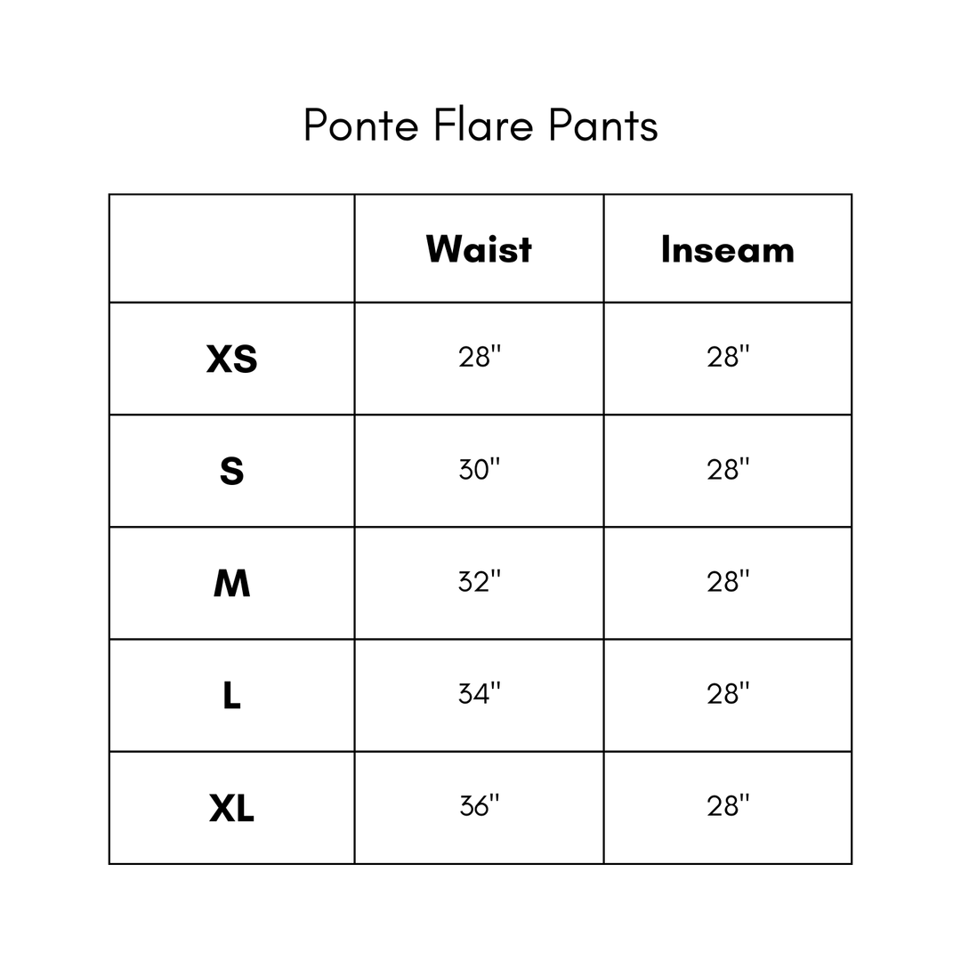 Ponte Flare Pants - Black