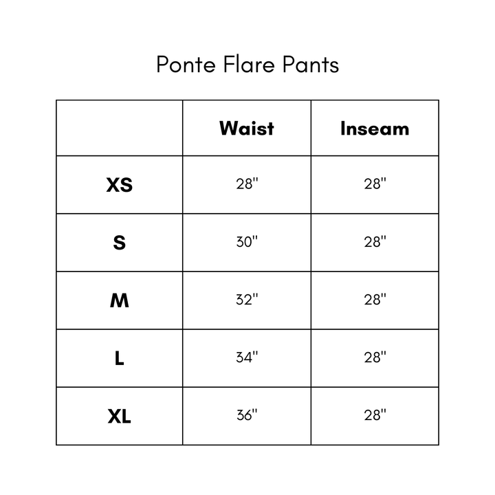 Ponte Flare Pants - Black