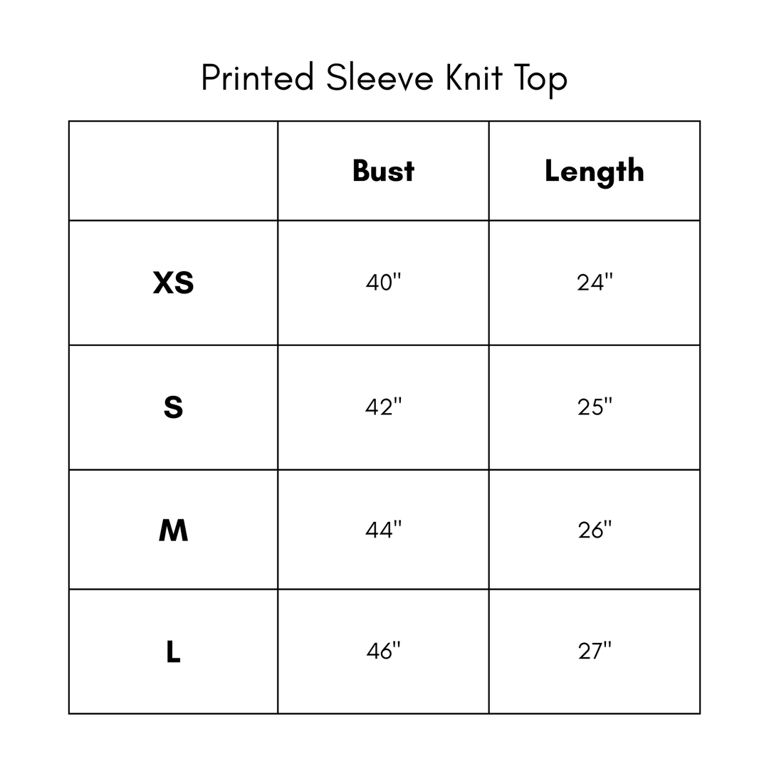 Printed Sleeve Knit Top