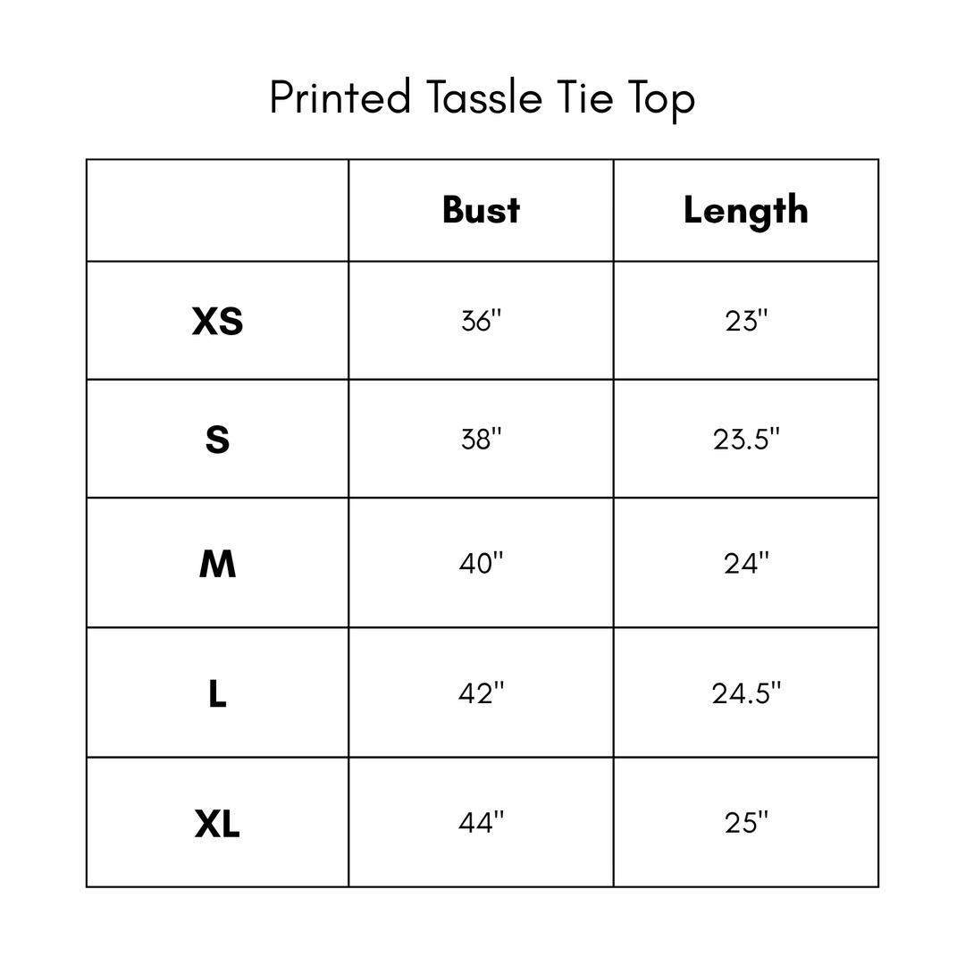 Printed Tassel Tie Top - Pink