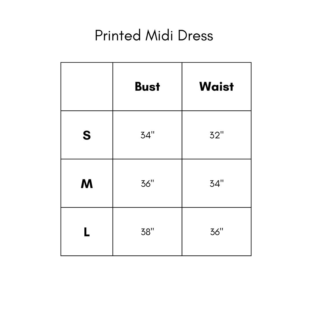 Printed Midi Dress - Matcha
