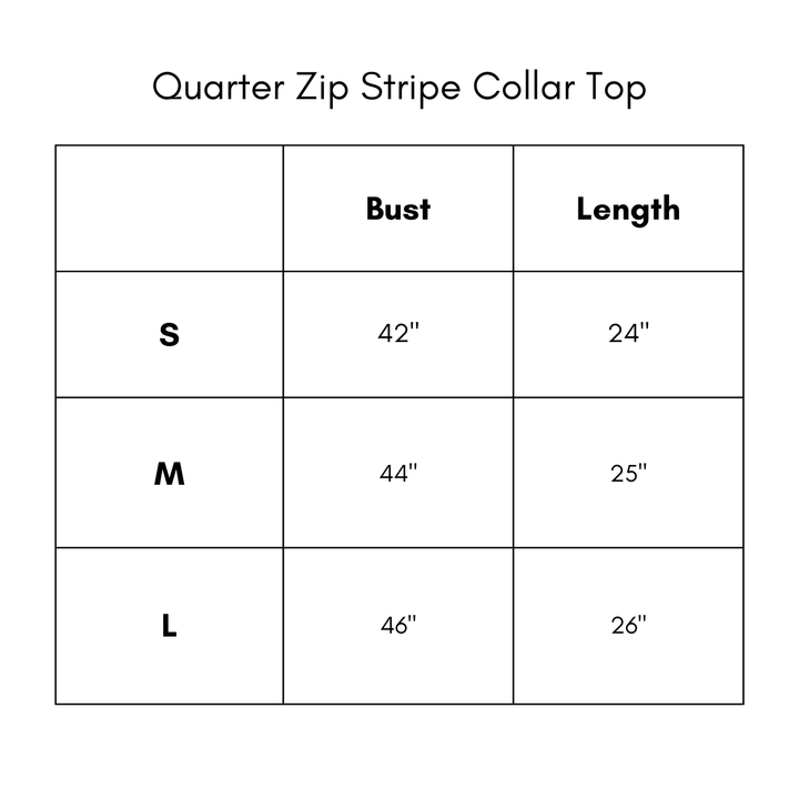 Quarter Zip Stripe Collar Top - Green