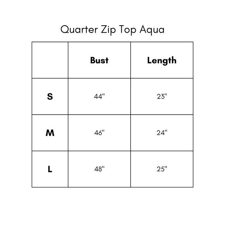 Quarter Zip Top - Aqua