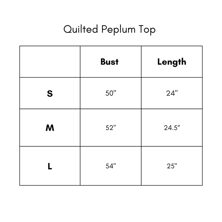 Quilted Peplum Top - Mocha