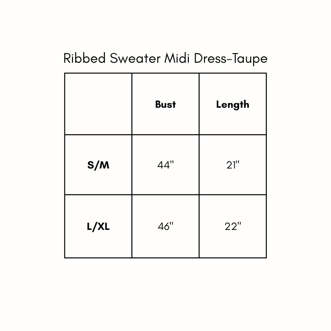 Ribbed Sweater Midi Dress - Taupe