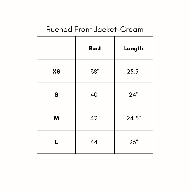 Ruched Front Jacket - Cream