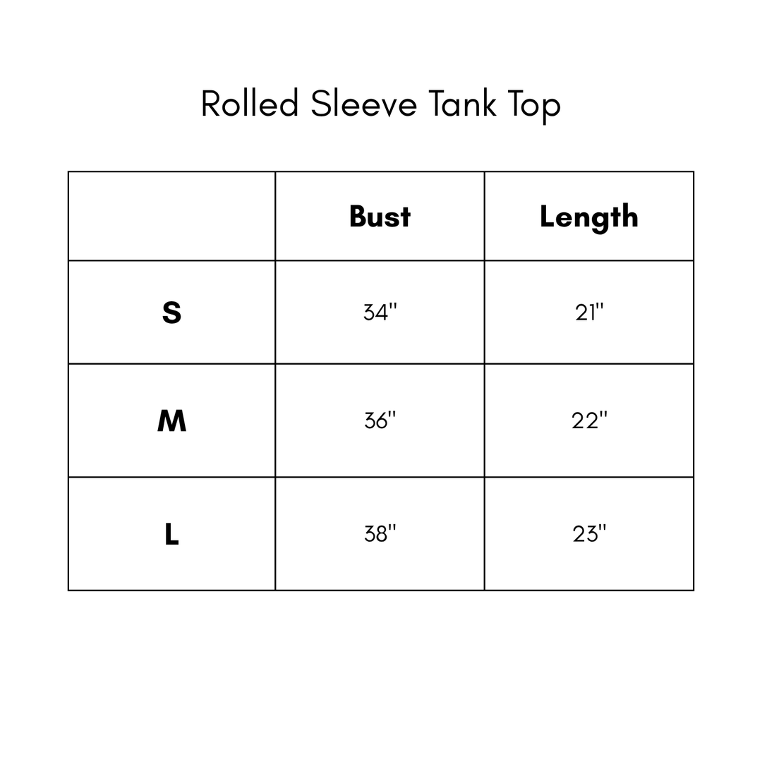 Rolled Sleeve Tank Top - White