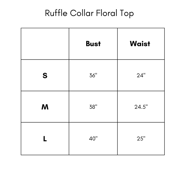Ruffle Collar Floral Top - Off White