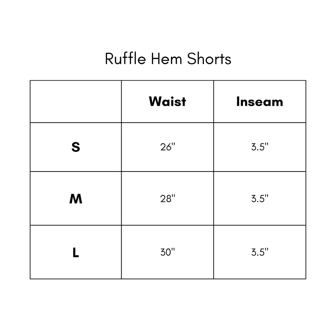 Ruffle Hem Shorts - Green/White