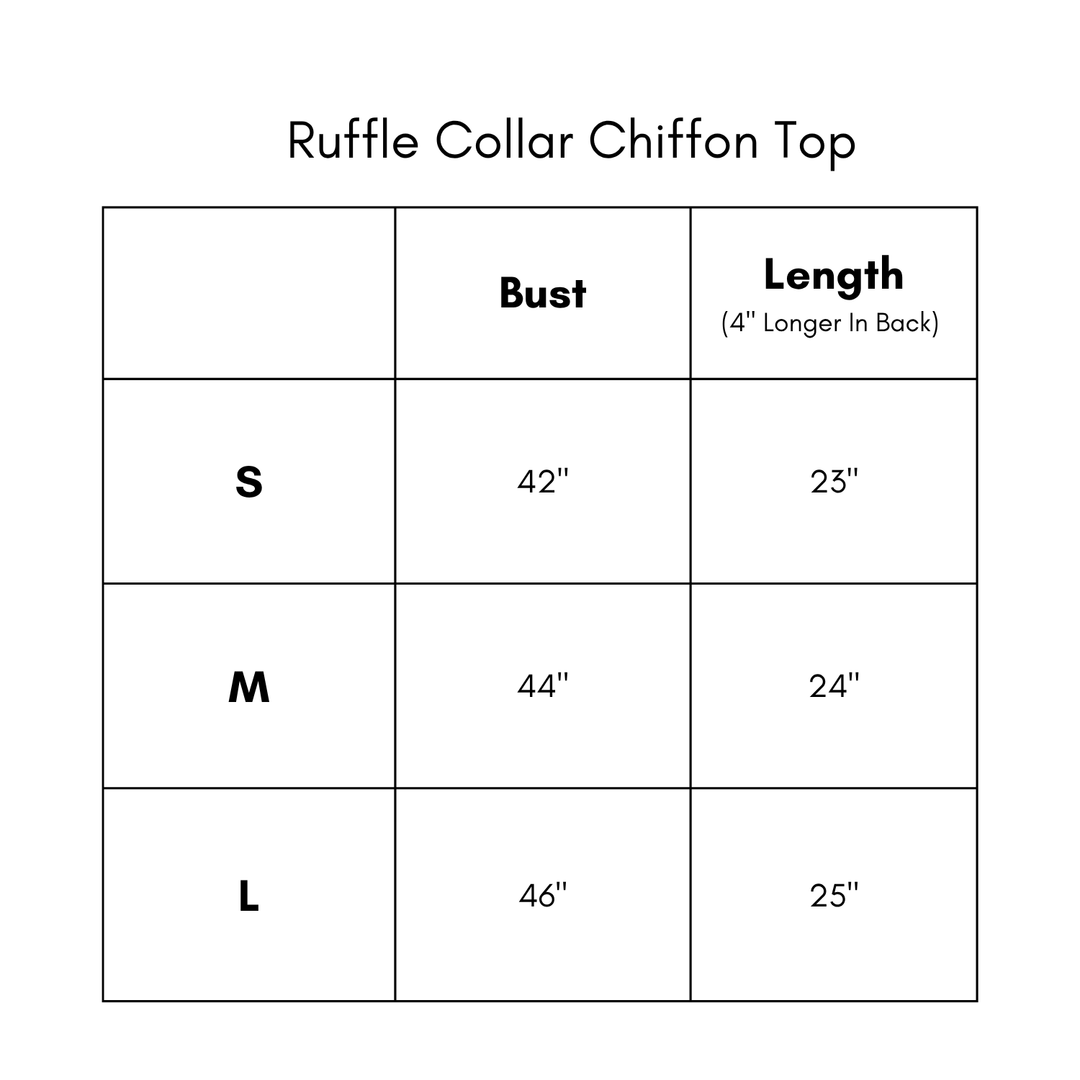 Ruffle Collar Chiffon Top - Brown