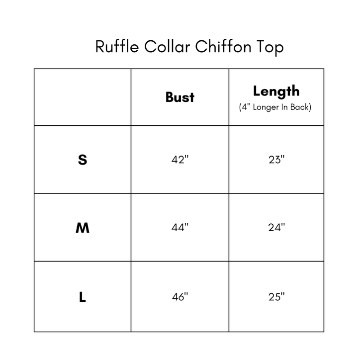 Ruffle Collar Chiffon Top - Brown