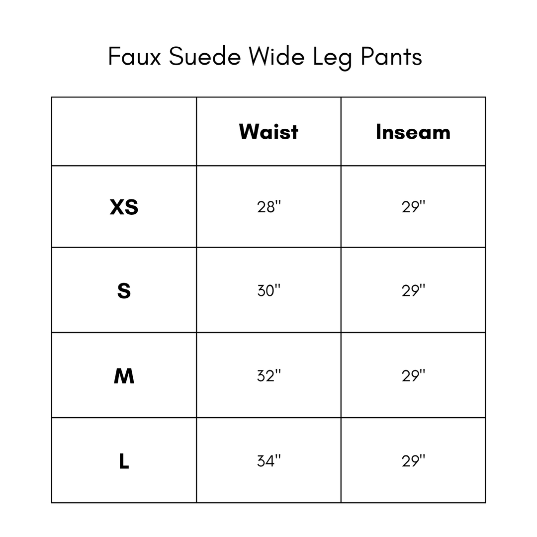 Faux Suede Wide Leg Pants - Brown