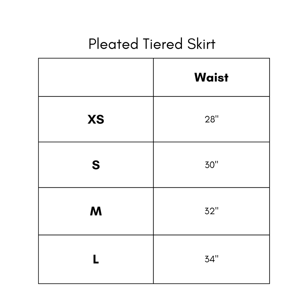 Pleated Tiered Skirt - Burgundy