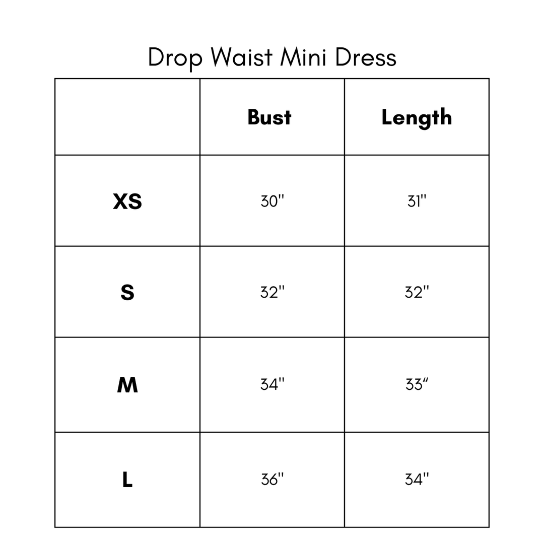 Drop Waist Mini Dress - Black