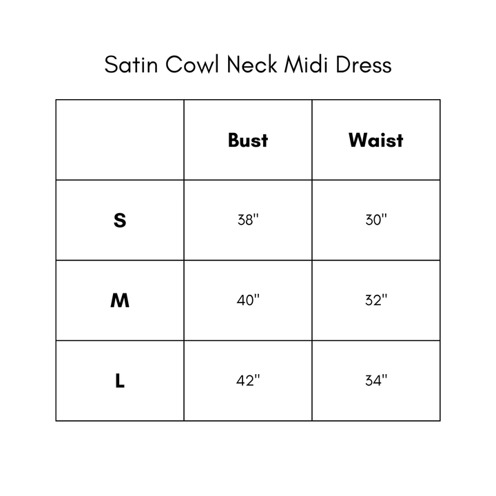 Satin Cowl Neck Midi Dress