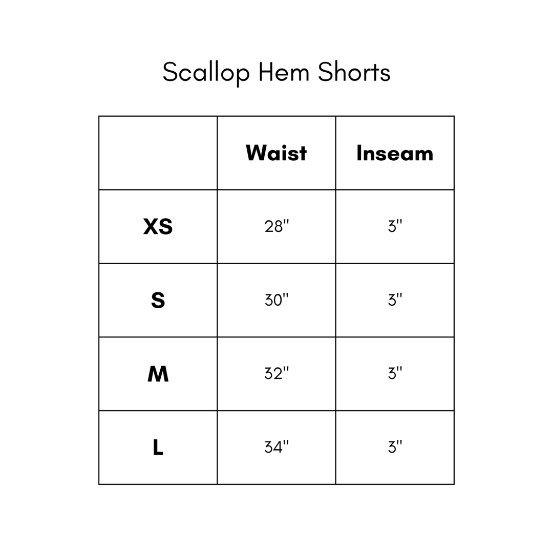 Scallop Hem Shorts - Yellow
