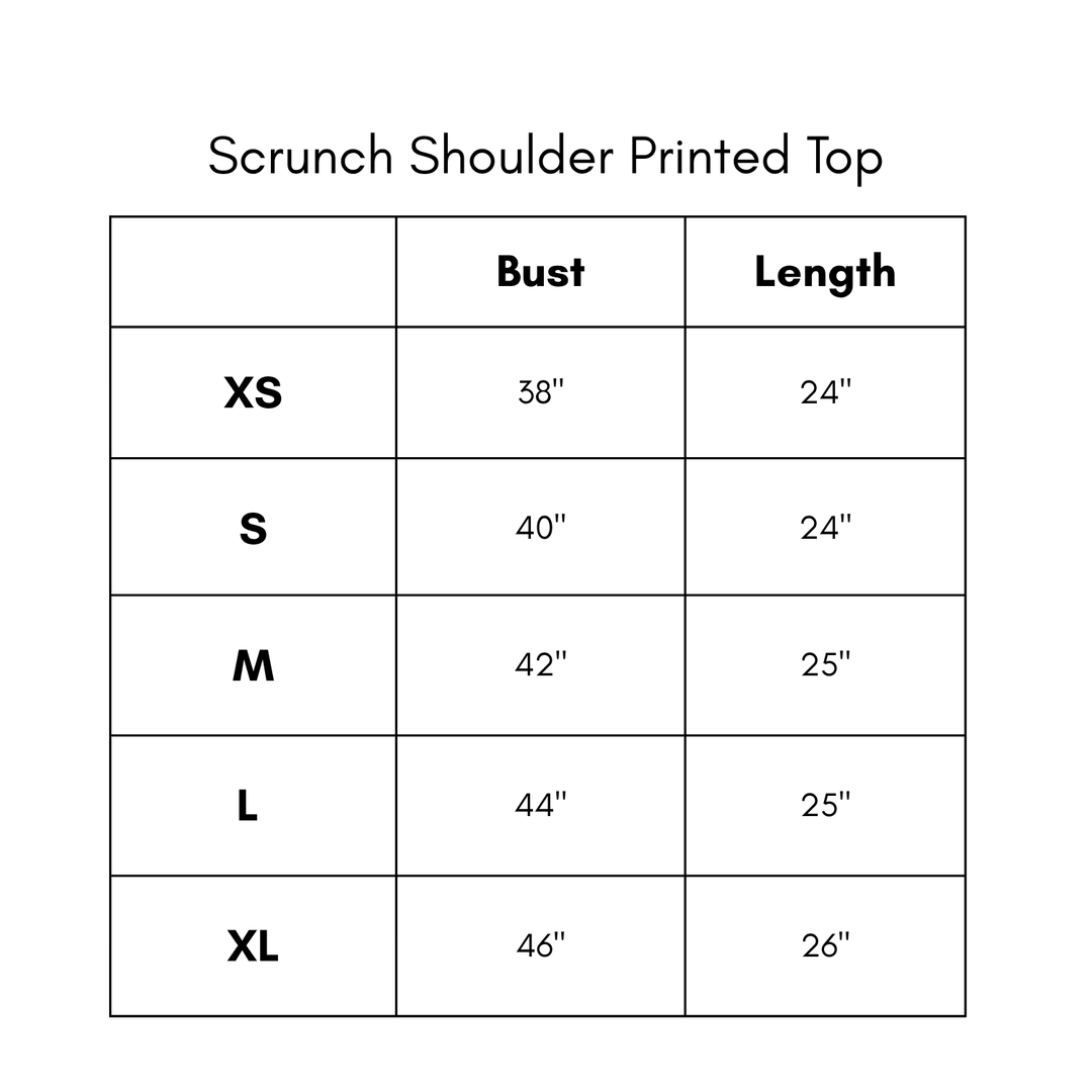 Scrunch Shoulder Printed Top - Pink
