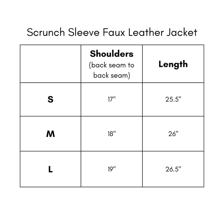 Scrunch Sleeve Faux Leather Jacket