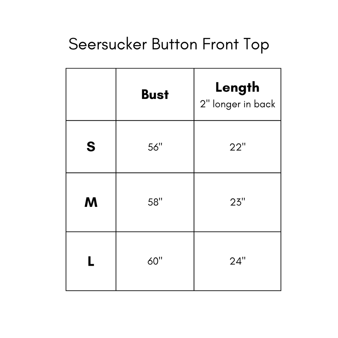 Seersucker Button Front Top - Sage
