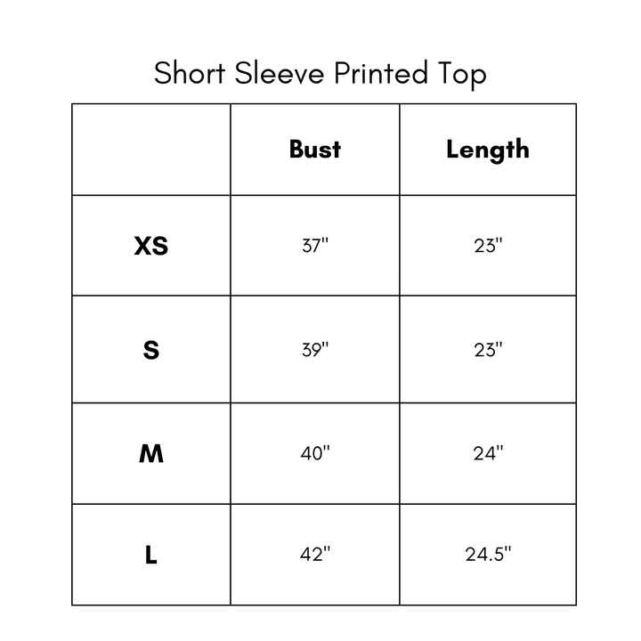 Short Sleeve Printed Top